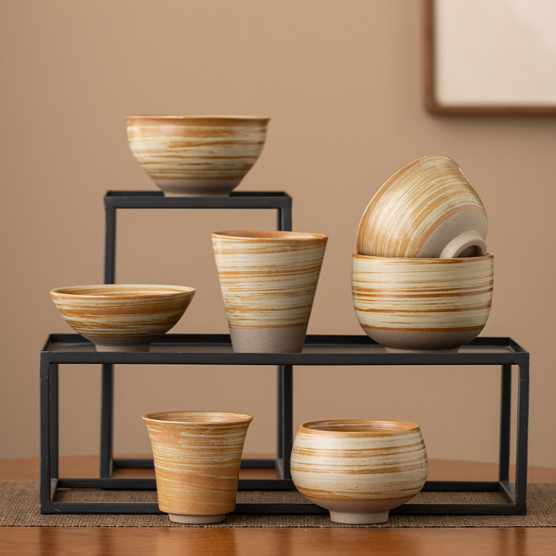 Coffee Tea Catering - ヴィンテージエスプレッソカップ、ニッチデザイン、日本のレトロな素朴な陶器、手作りの侘び寂びカップ、セラミックアフタヌーンティーカップ
