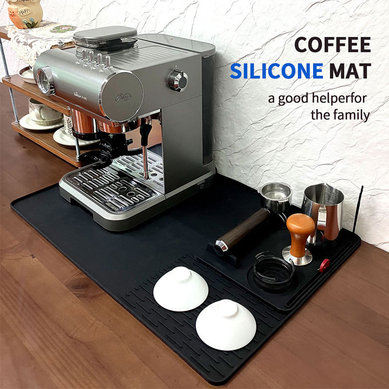 Coffee Tea Making Machine - シンプルなキッチンツールコーヒーマシンシリコンパッドトレイバーパッド新しい家庭用正方形ツーインワン排水パッドパウダーパッド
