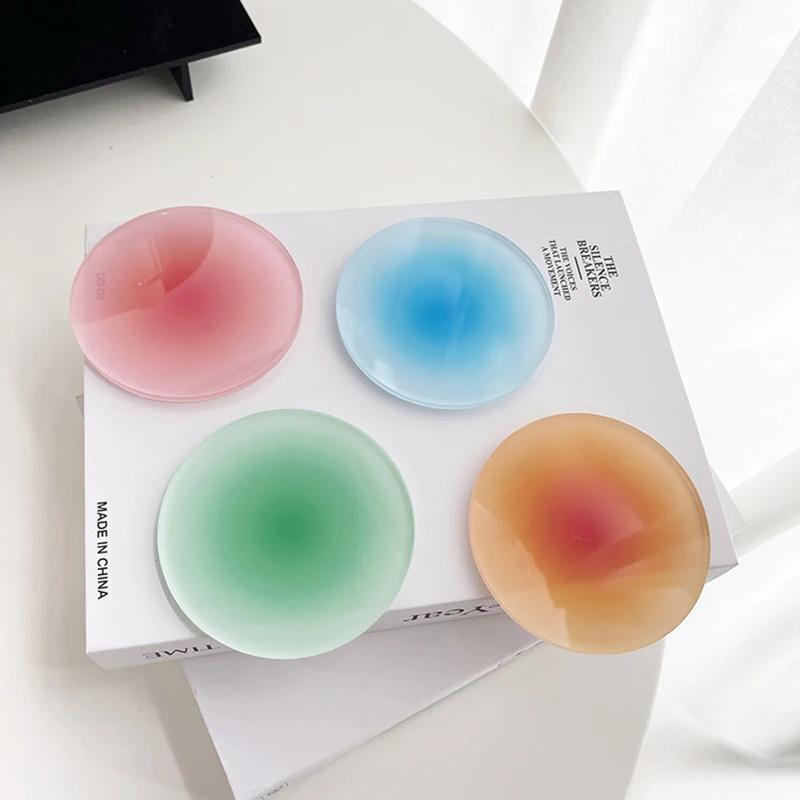 Coffee Tea Or - 4色展開、シンプルでクリエイティブなカラーグラデーションコースター、丸型ボウルとプレートマット付き、コーヒーショップ、喫茶店、またはスタイリッシュな装飾に最適