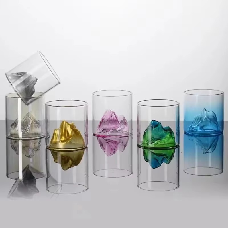 Coffee Tea Vodka - 170 ミリリットル日本ウイスキーガラスカップ 3D 富士山水ガラスウォッカワインカップタンブラー茶コーヒーカップロック箸置き