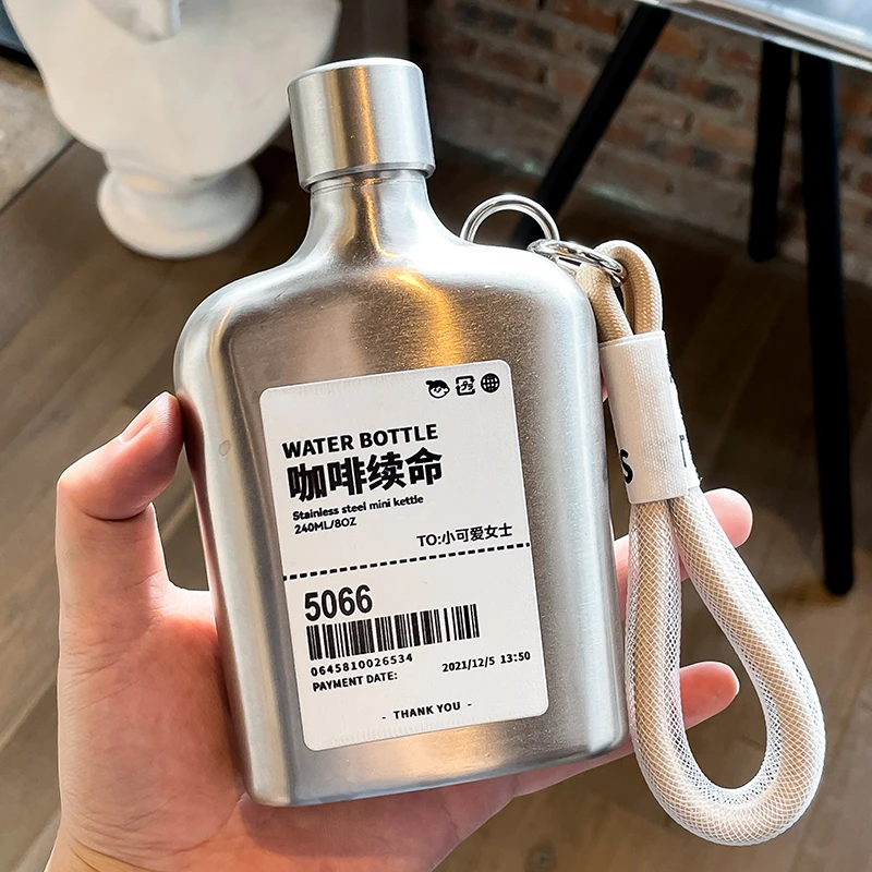 Coffee Tea Vodka - 9オンスステンレス鋼ヒップフラスコ酒ワインボトルポータブル屋外キャンプウォッカフラゴンウイスキーコーヒーミルクティーポット