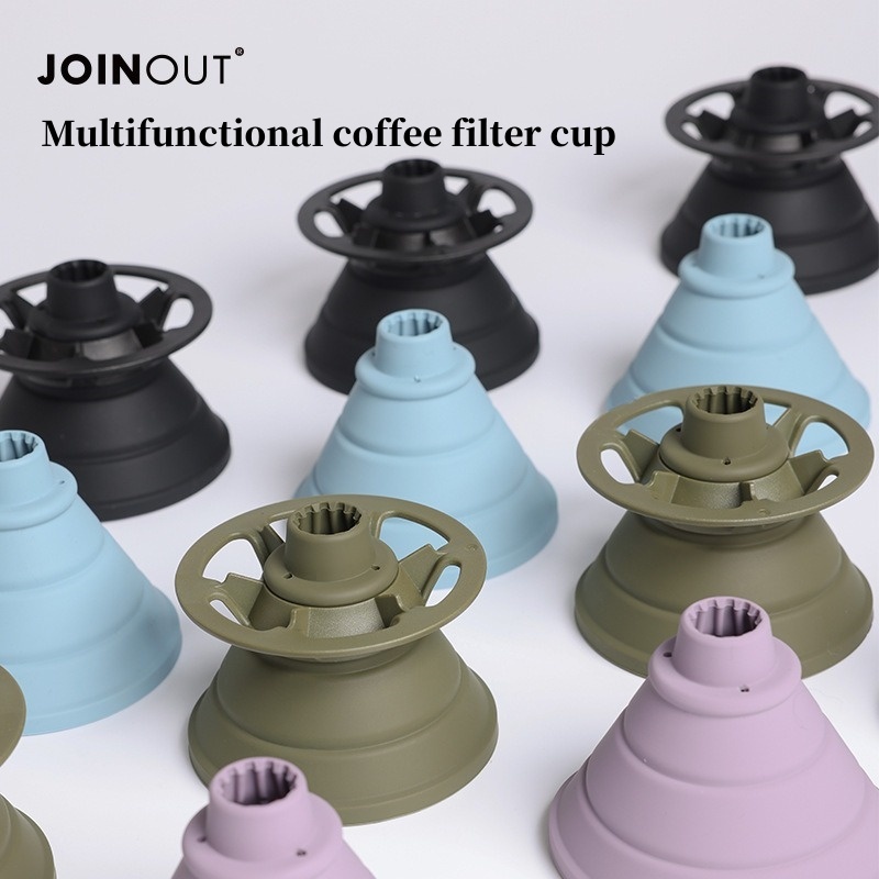 Tea Coffee Pot Set - 折りたたみコーヒーフィルターポータブルシリコーンドリップコーヒーティーホルダー漏斗バスケット再利用可能なティーポットケーキカップコーヒーフィルタードリッパー