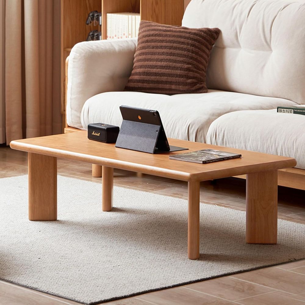 Coffee Tea Or - 和風無垢材畳コーヒーテーブル、長さ47cm、コンパクトな木製フロアテーブル（お茶やリビングルームの座席用）