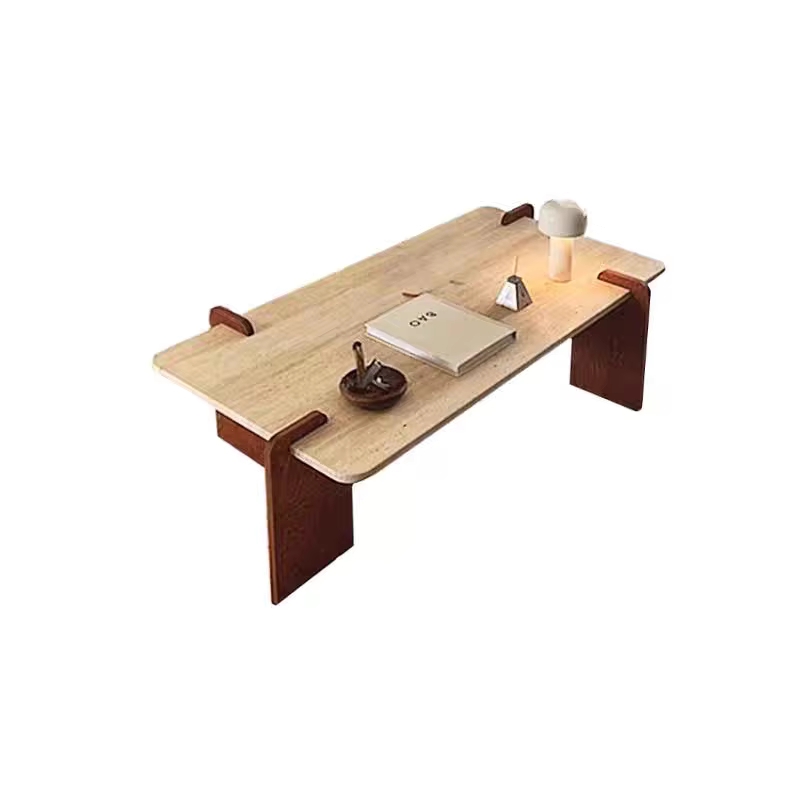 Tea Coffee Set Up - リビングルーム用コーヒーテーブル家具、ユニークなトレバーティン天板大理石、シンプルな設置、頑丈なデザイン、モダンスタイルティー