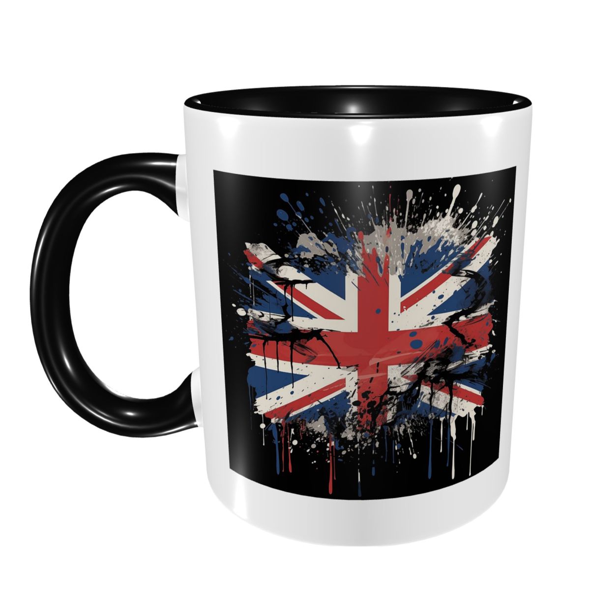 Coffee Tea Uk - 英国のユニオンジャック旗柄マグカップ 面白いセラミックコーヒーカップ ティーカップ ミルクカップ ドリンクウェア 友達へのギフト