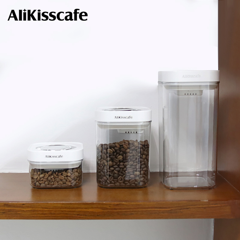 Coffee Tea Beans - AliKisscafe コーヒー豆保存容器真空密閉タンクジャーティー缶エスプレッソマシンアクセサリーキッチンバリスタツール