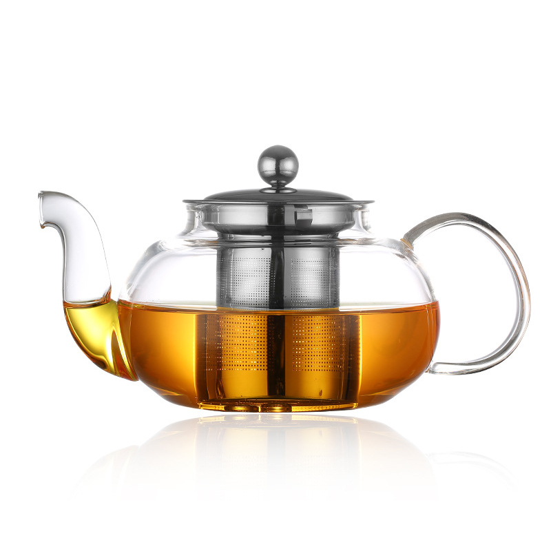 Coffee Tea Sugar Canister Set - 600/800 ミリリットル耐熱ガラスティーポットフラワーティーセットケトルコーヒーティーポット箸置きセットステンレス鋼ストレーナーティーポット
