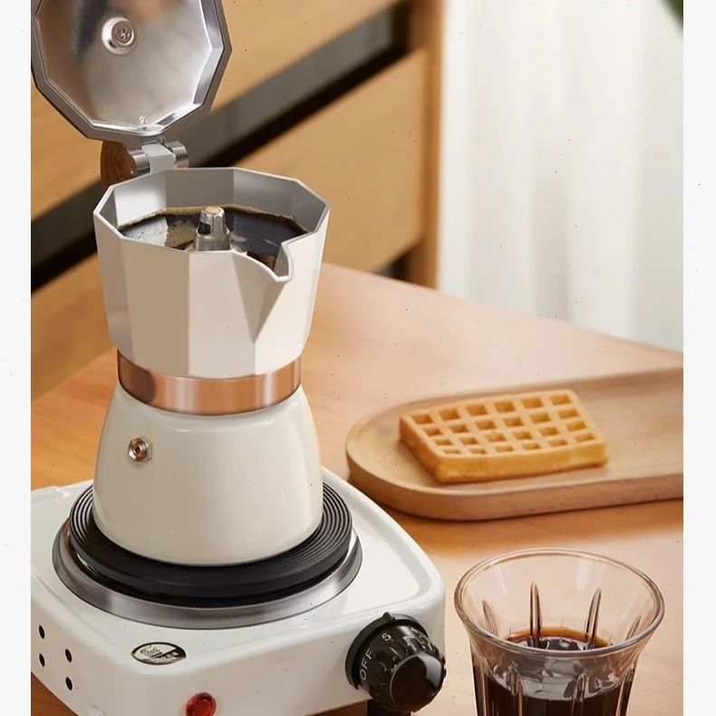 Coffee Tea Making Machine - 丸底モカポット シングルバルブ 小型家庭用コーヒーメーカー ドリップコーヒーメーカーセット エスプレッソ器具