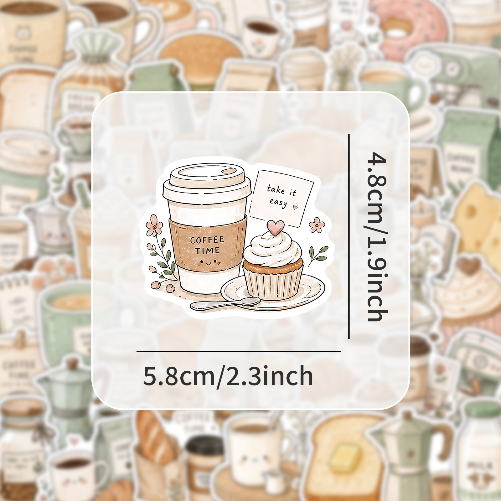 50-100 個コーヒータイムステッカー漫画アフタヌーンティ - Coffee Tea Journal のレビューと価格