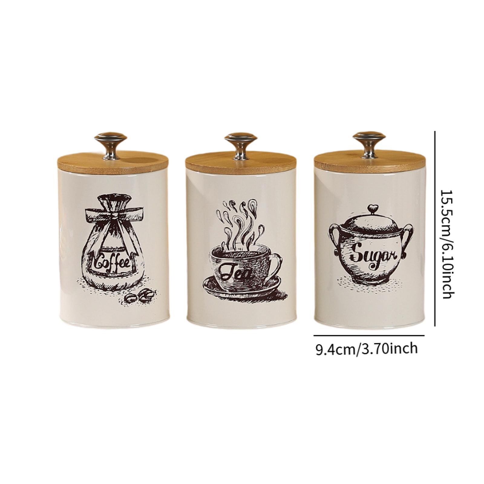 農家風コーヒー・紅茶・砂糖キャニスターセット キッチン装飾  - Coffee Tea Sugar Canisters のレビューと価格