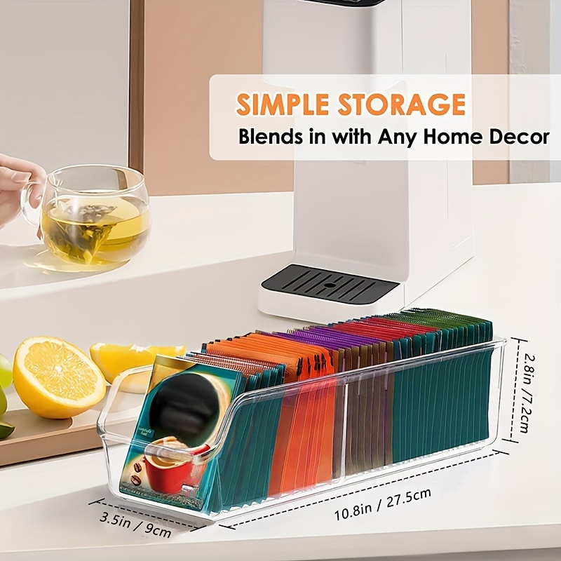 1個入り透明ティーバッグオーガナイザーボックス - 砂糖、コ - Coffee Tea Sugar Canister Set のレビューと価格