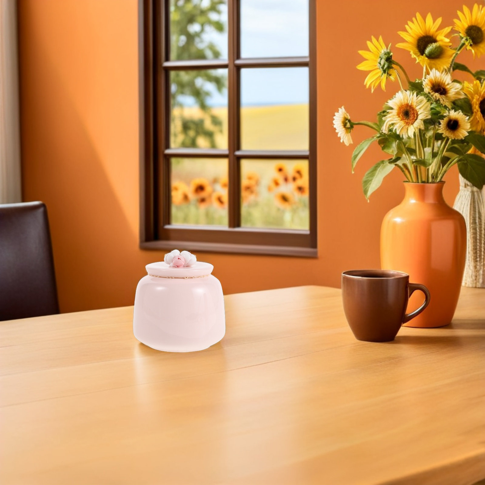 陶器製茶筒 ピンクの磁器製食品保存容器 密閉キッチンキャニス - Coffee Tea Sugar Canisters のレビューと価格