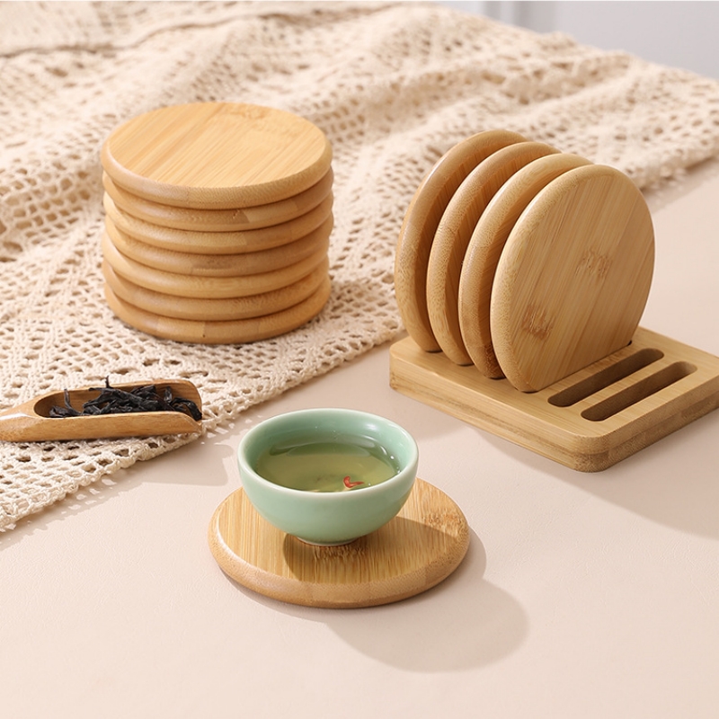 防湿竹丸コースター,テーブルマット,ヘッドレスト,茶道アクセ - Coffee Tea Place のレビューと価格