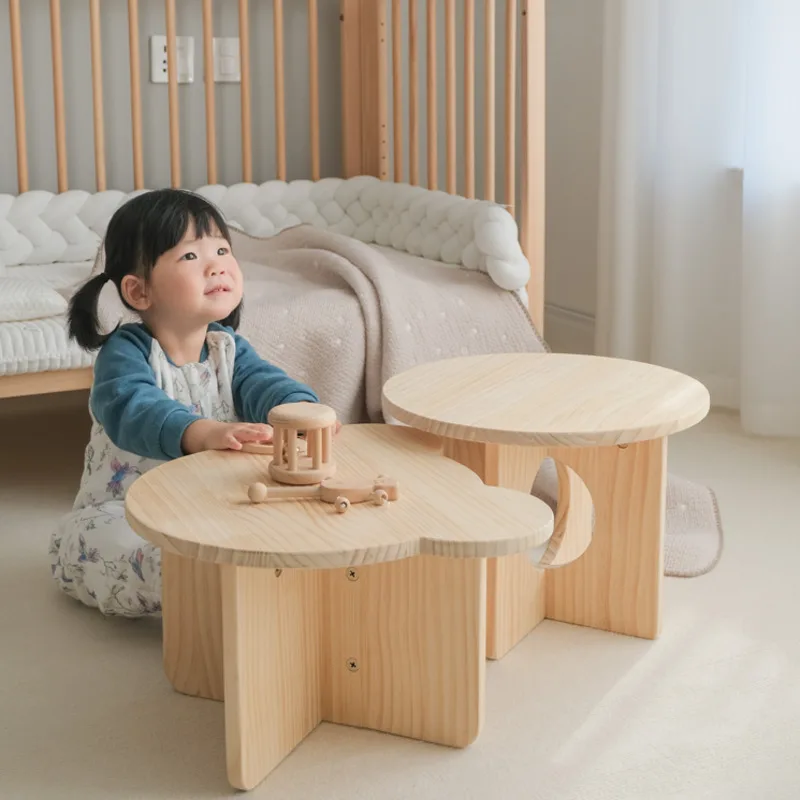 子供のための手作りの小さな丸いテーブル、無垢材、韓国のお茶の - Tea Coffee Set Up のレビューと価格