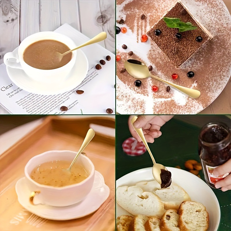 6/10/20 個ステンレス鋼小さなゴールドスプーンミニコー - Coffee Tea Sugar Canister Set のレビューと価格