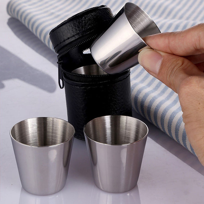 4/6 個のステンレス鋼カップミニショットグラスビールカップ - Coffee Tea Sugar Canister Set のレビューと価格