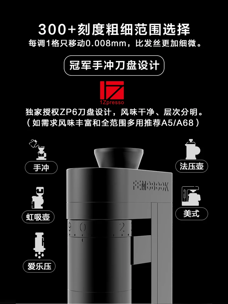 FEMOOK A4Z 電動グラインダー プロ仕様 手淹れコー - Coffee Bean のレビューと価格