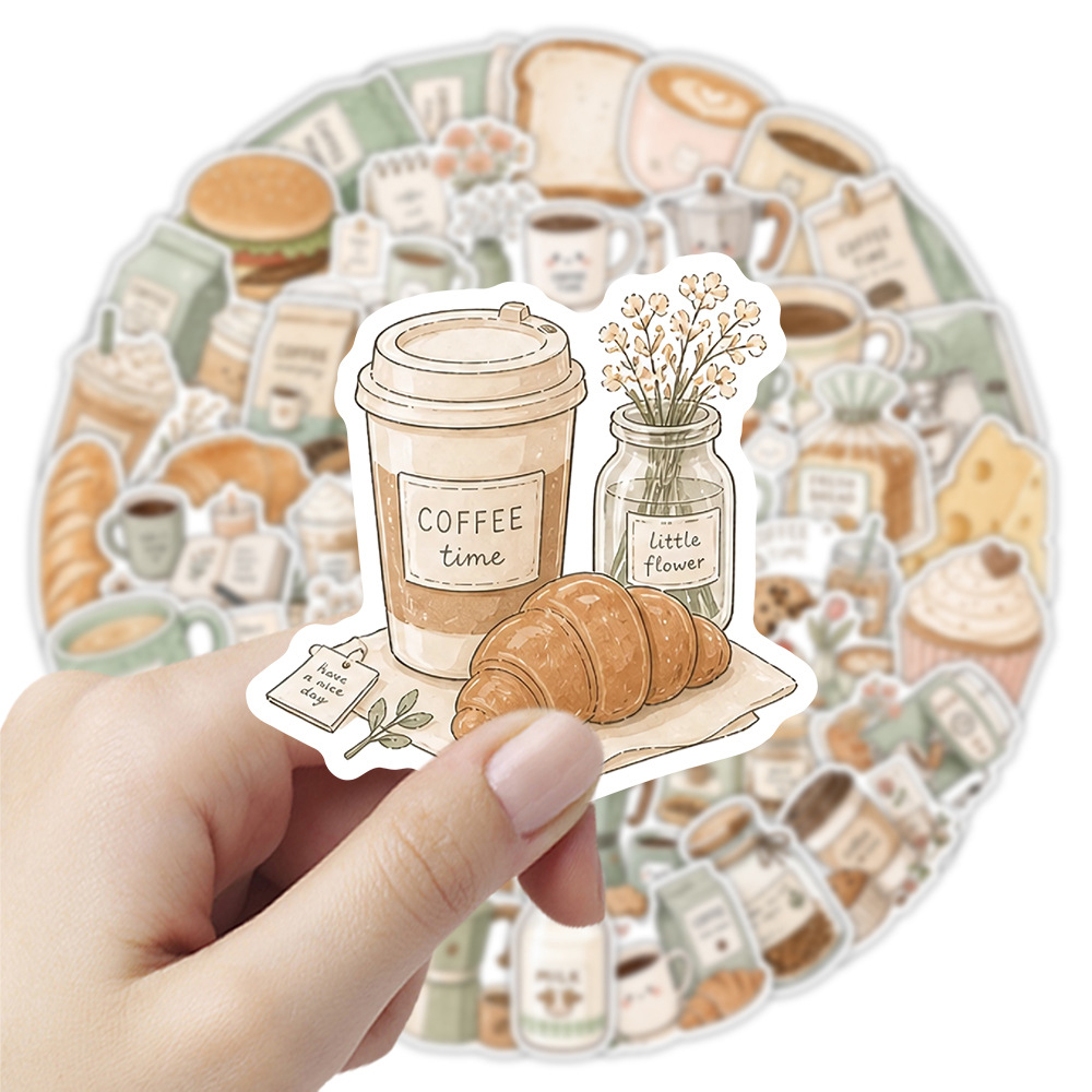 10/30/50 個コーヒータイム落書きステッカーパン食品ア - Coffee Tea Journal のレビューと価格