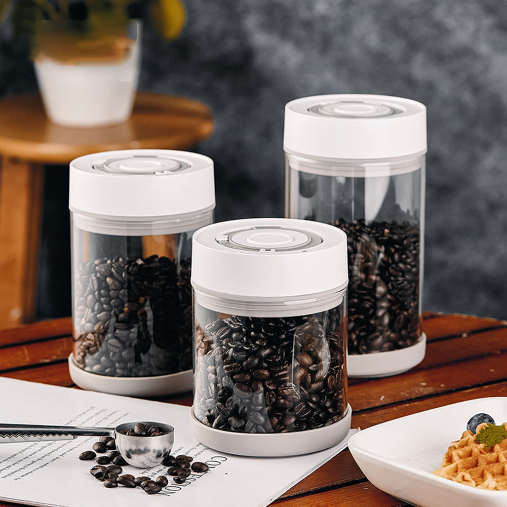 キッチン防湿ガラスコーヒー豆ジャー自動インテリジェント真空保 - Coffee Tea Beans のレビューと価格