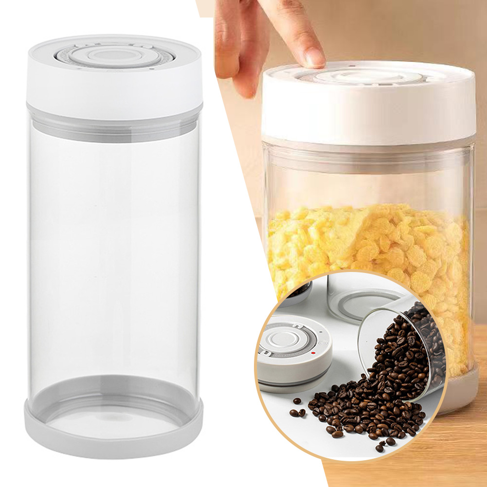 キッチン防湿ガラスコーヒー豆ジャー自動インテリジェント真空保 - Coffee Tea Beans のレビューと価格