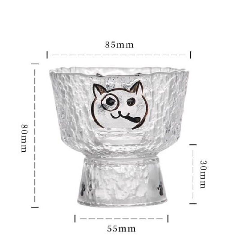 150 ミリリットル漫画かわいい猫パターンガラスティーカップ - Coffee Tea Vodka のレビューと価格
