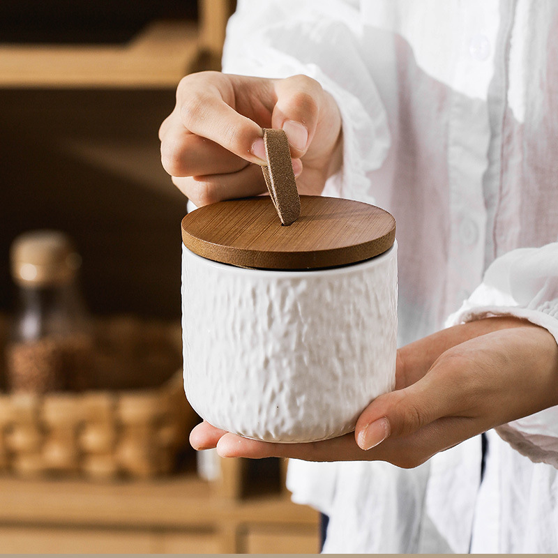 ロックパターンセラミックティーストレージキャニスター気密キッ - Coffee Tea Sugar Canisters のレビューと価格