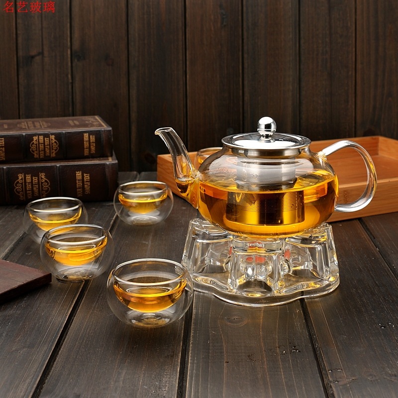 600/800 ミリリットル耐熱ガラスティーポットフラワーテ - Coffee Tea Sugar Canister Set のレビューと価格