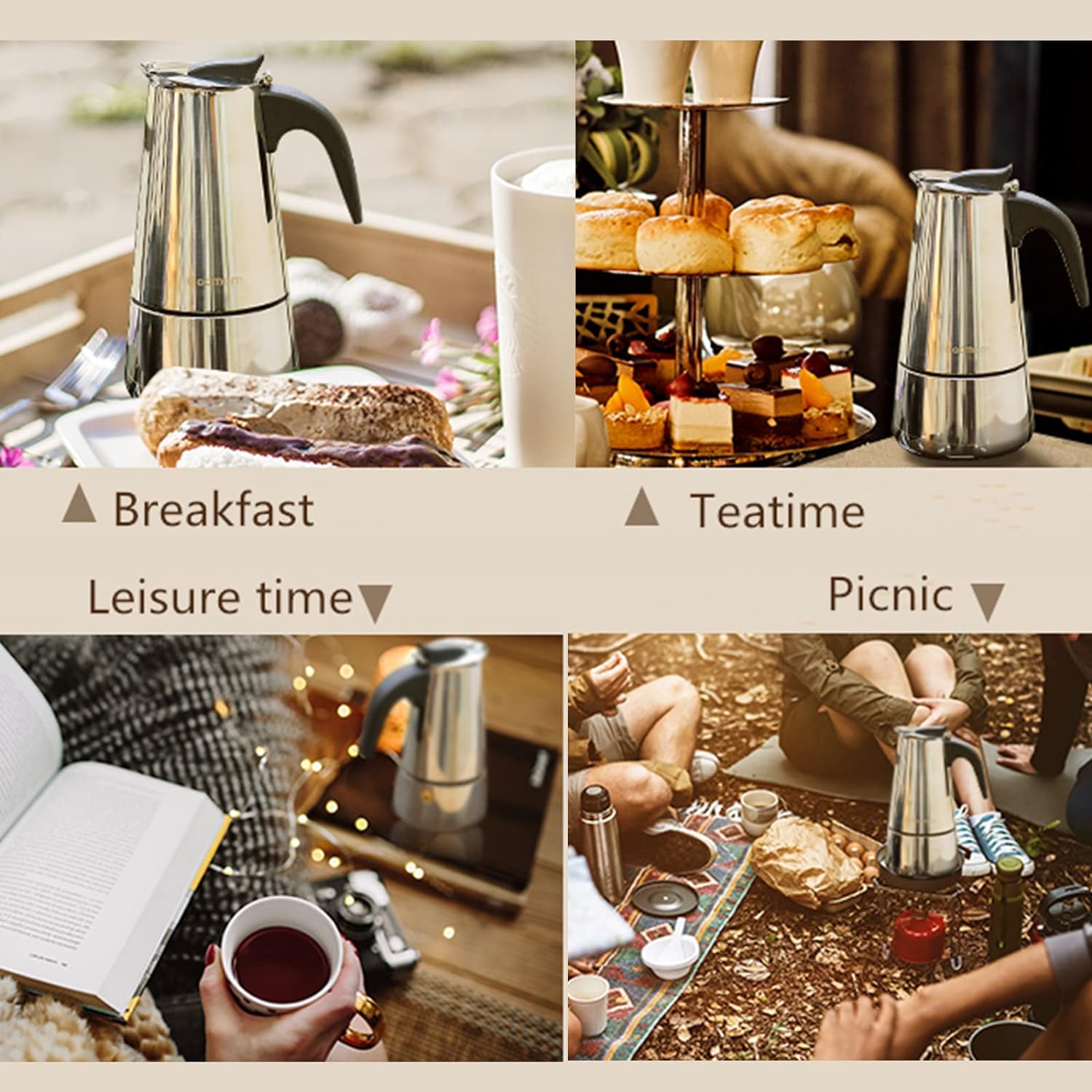 4/6/9カップモカポットカフェマシンエスプレッソカップコー - Coffee Tea Making Machine のレビューと価格