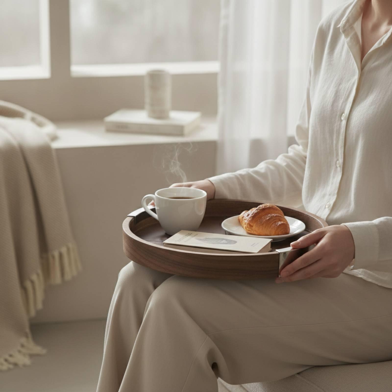 ウォールナットウッドトレイ ミニマリストトレイ ついたての縁 - Tea Coffee Set Up のレビューと価格