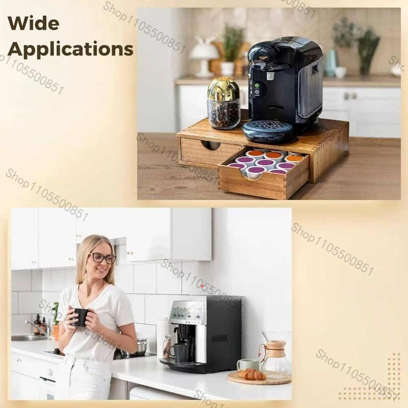 木製引き出しコーヒーストレージボックスプルアップティーバッグ - Tea Coffee Set Up のレビューと価格