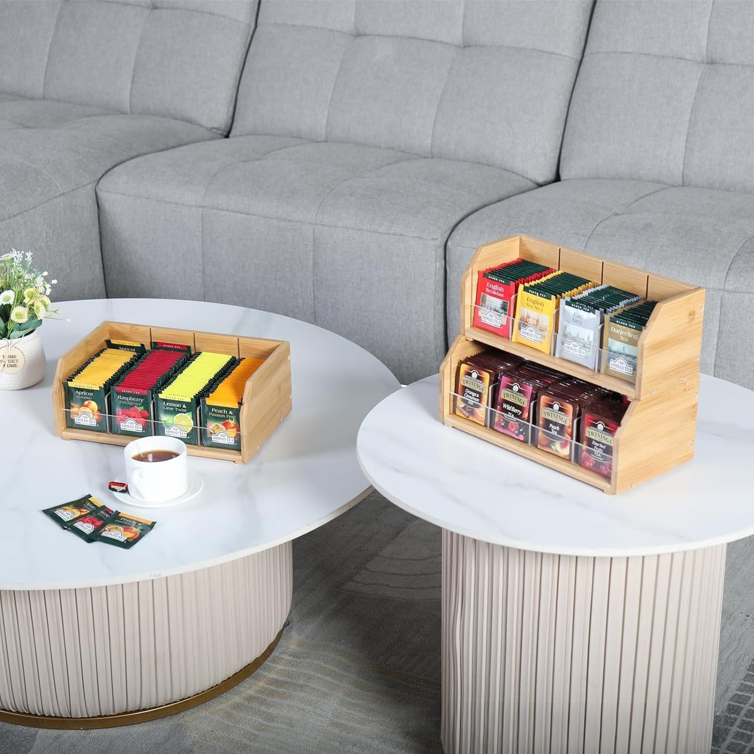 竹製ティーバッグ収納ボックス三層コーヒーバッグディスプレイラ - Coffee Tea Room のレビューと価格