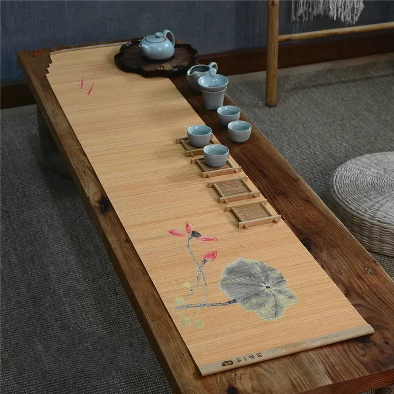 竹カップマットカンフー茶アクセサリー織り耐熱テーブルプレイス - Coffee Tea Place のレビューと価格