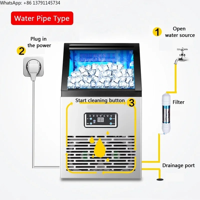 60FF 製氷機 60kg 業務用家庭用バー、コーヒー、ミル - Coffee Tea Machine For Home のレビューと価格