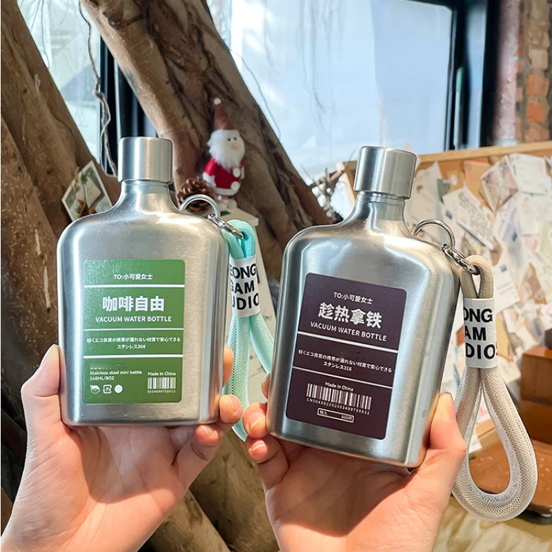 ポータブルステンレス鋼の水筒,飲料用ボトル,屋外キャンプ,ボ - Coffee Tea Vodka のレビューと価格