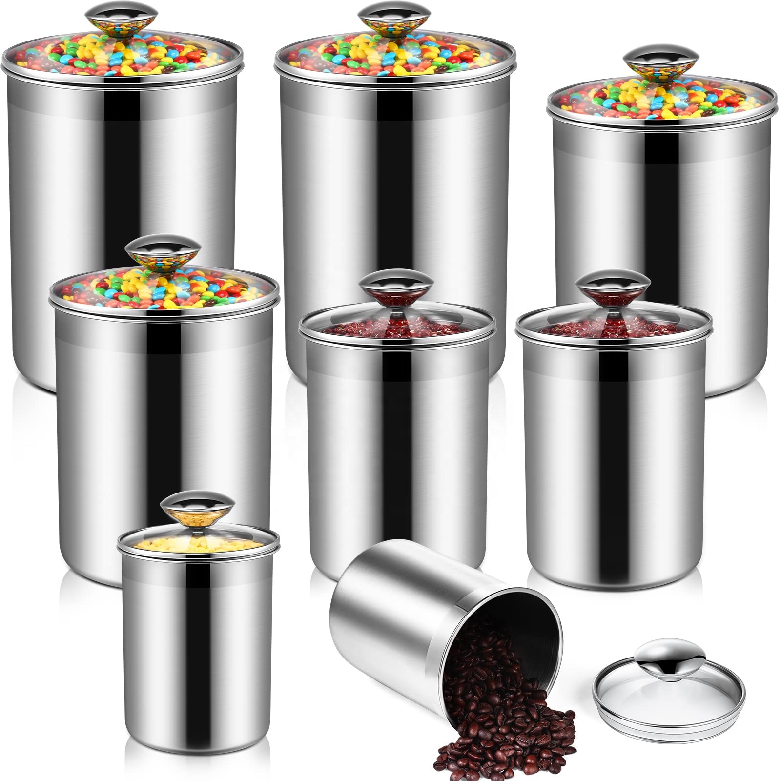 食品保存容器 茶葉 コーヒー 砂糖 小麦粉 密閉 キッチン  - Coffee Tea Sugar Canisters のレビューと価格