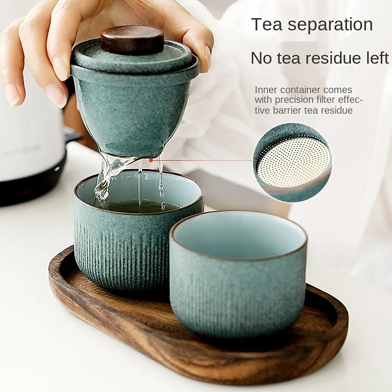 旅行カンフーティーセット屋外車クイックカップ 1 ポット 2 - Coffee Tea Or のレビューと価格