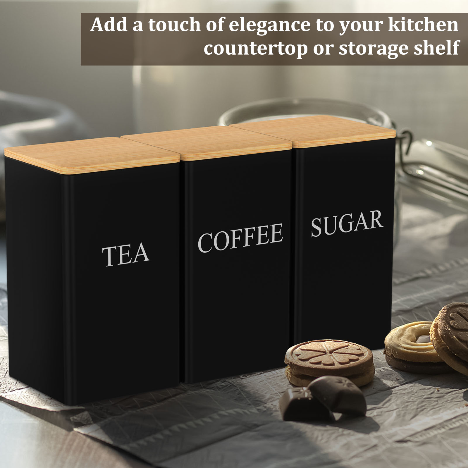 コーヒー豆保存瓶金属コーヒー紅茶砂糖容器シンプルなスタイルの - Coffee Tea Sugar Canisters のレビューと価格