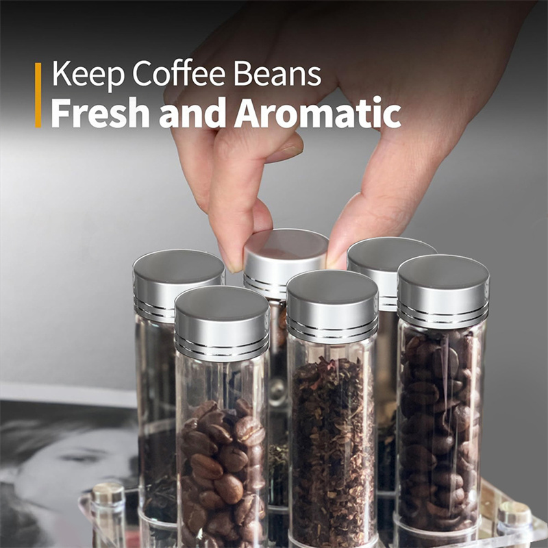 コーヒー豆保存容器ポータブルコーヒー保存瓶ディスプレイラック - Coffee Tea Beans のレビューと価格